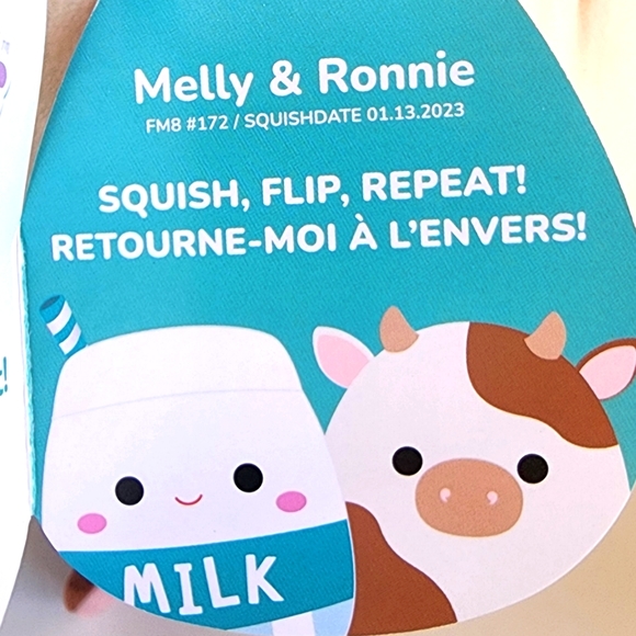 MELLY 🔁 RONNIE 🥛🐄 Milk & Cow Flip A Mallows Original Squishmallows ☆》NWT《☆ - Picture 4 of 9